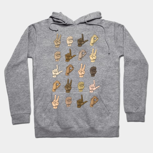 Sign Language - find the love Hoodie by felipeoferreira